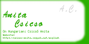 anita csicso business card